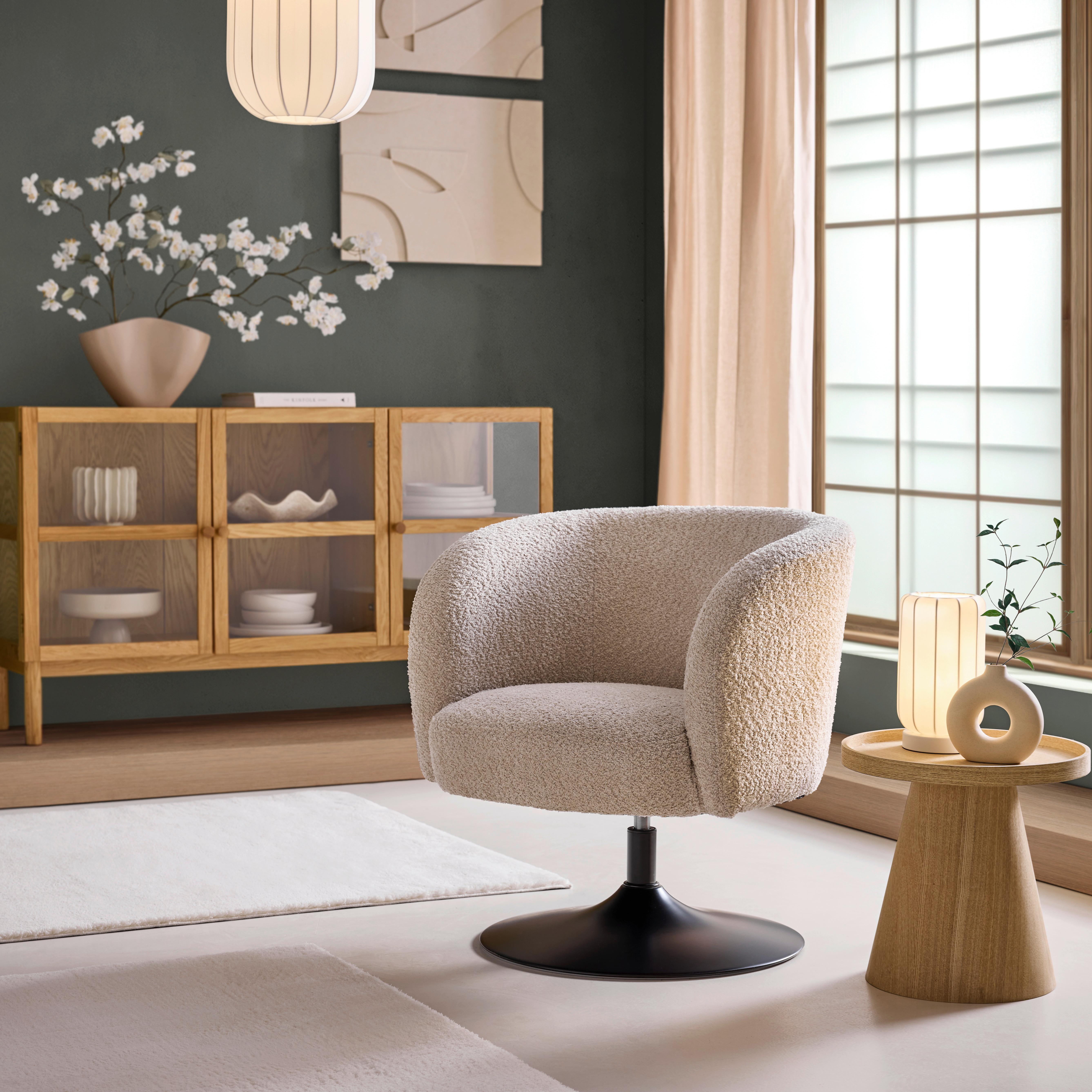 SNURRSTOL GIRO -TREND- - beige/svart, Modern, metall/textil (67/68/73cm) - Premium Living