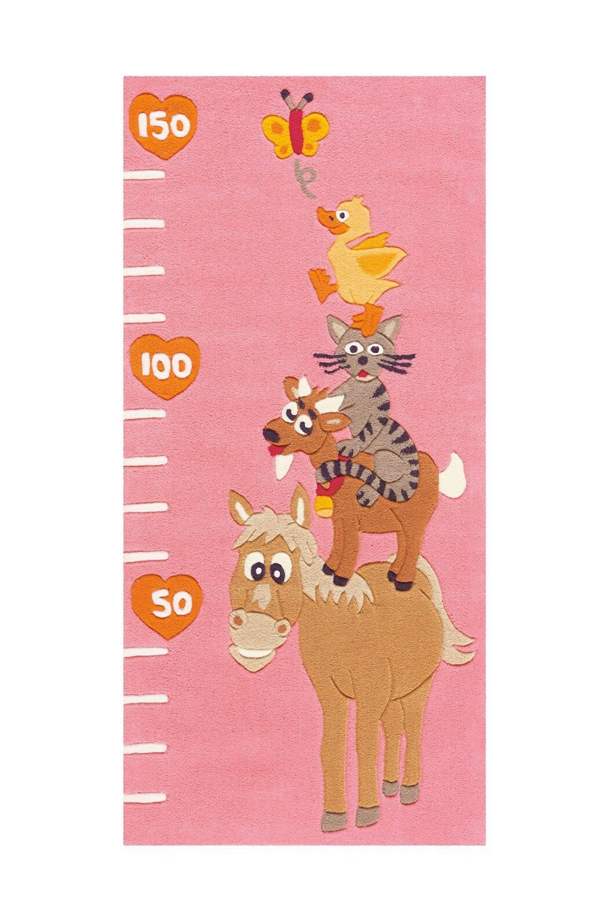 KINDERTEPPICH JOY 4168 ROSA ANIMALS 75 X 160 - Rosa, Basics, Textil (75/160cm) - Kayoom