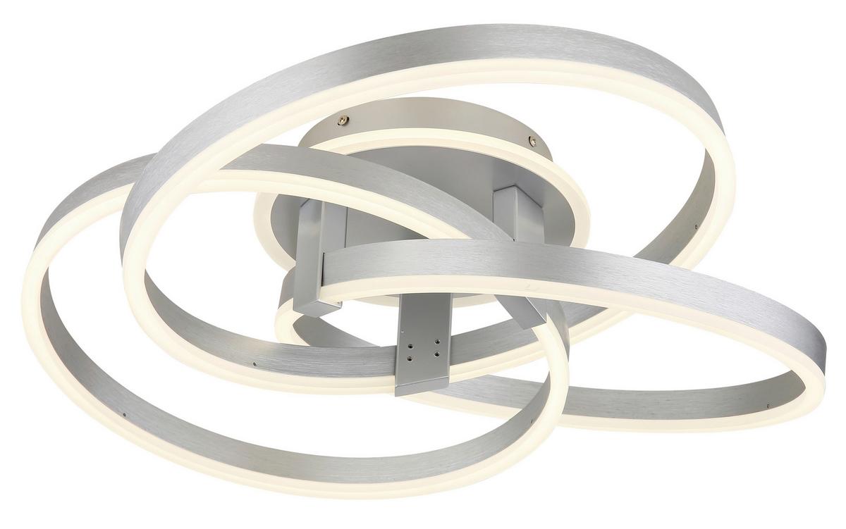 Stropna Led-svetilka Herwig, S Sijalko - siva/opal, Design, kovina/umetna masa (60/57,5/20cm)