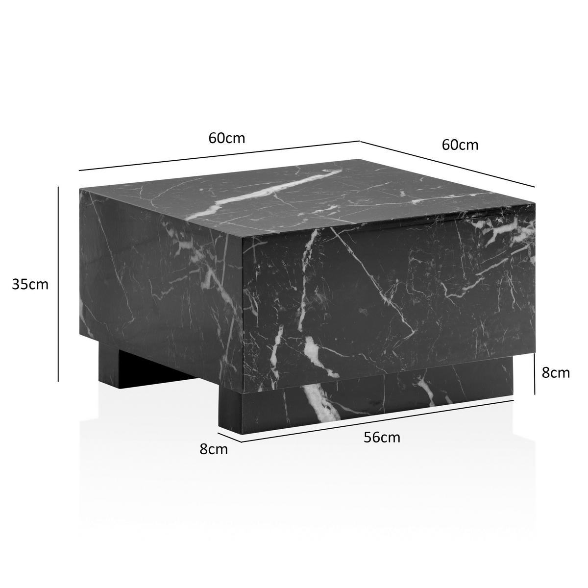Klubska Miza Monobloc Wl6.851 - črna/visoki sijaj, Trendi, leseni material (60/60/35cm) - Livetastic