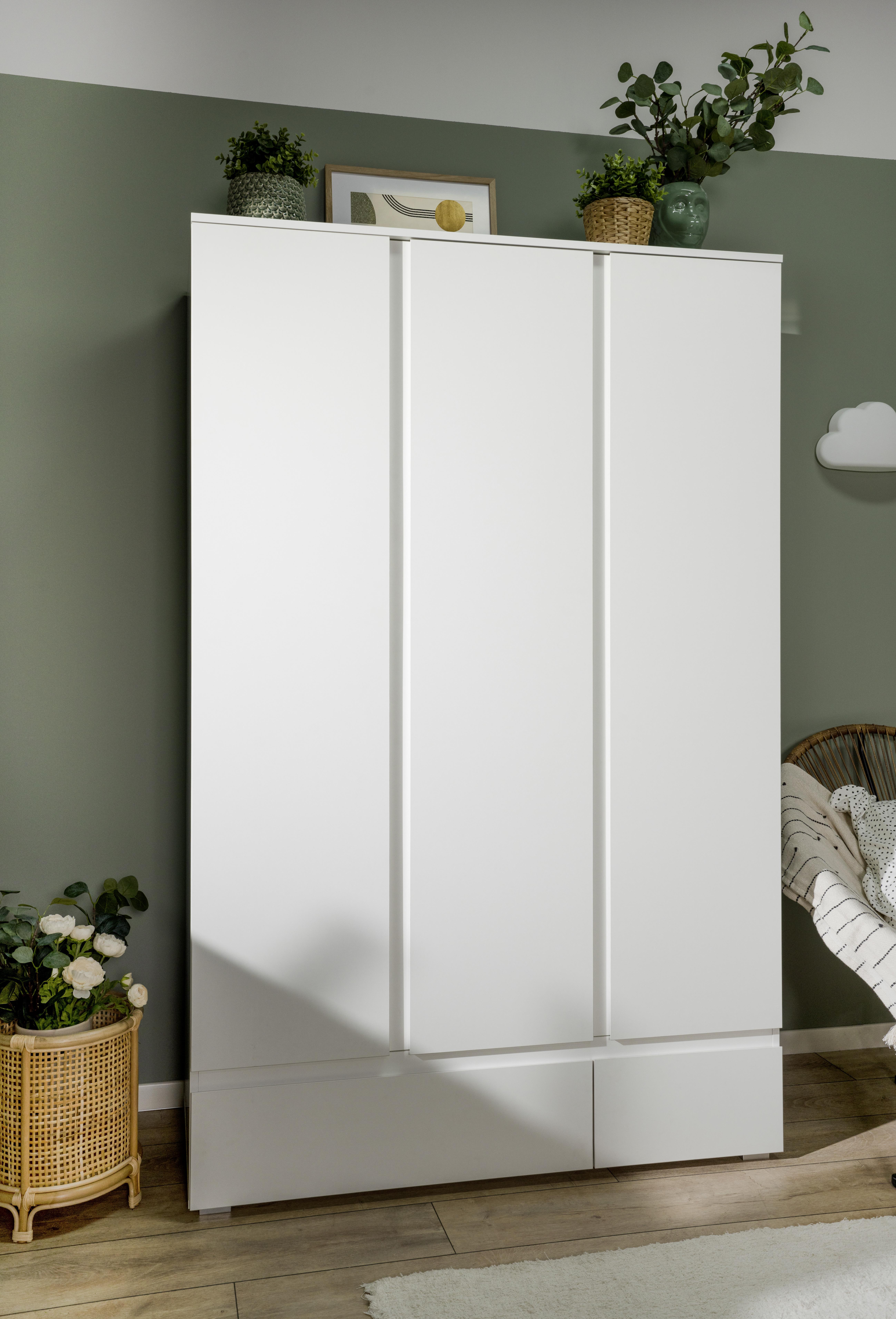 Omara Za Oblačila Image, Bela, 120 Cm - bela, Basics, leseni material (120/191/55cm) - MID.YOU