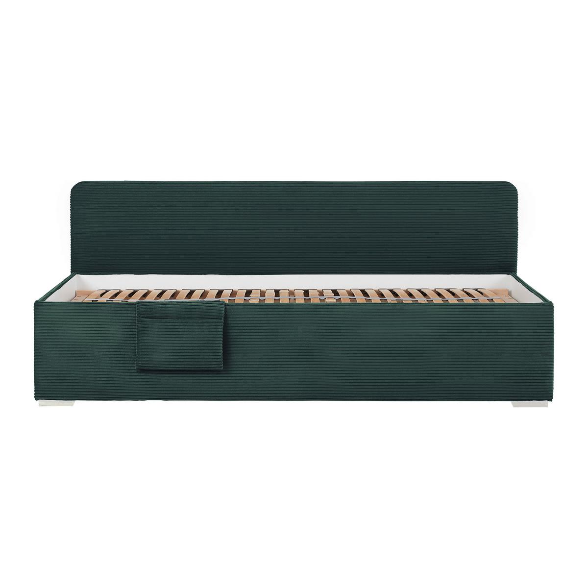 PAT REMI DECOR VERDE INCHIS - verde închis/culoare natur, Konventionell, lemn/textil (90/200cm) - Mömax