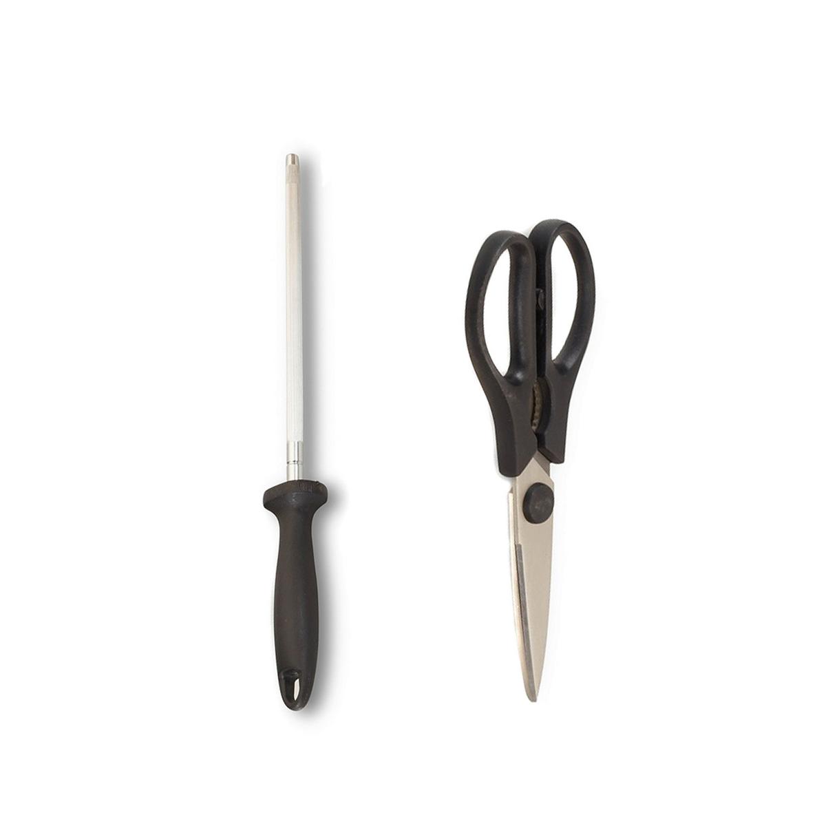 Messerset Echtwerk Schwarz 15-teilig - Silberfarben/Schwarz, Trend, Kunststoff/Metall (24,8/13,2/36cm) - Echtwerk