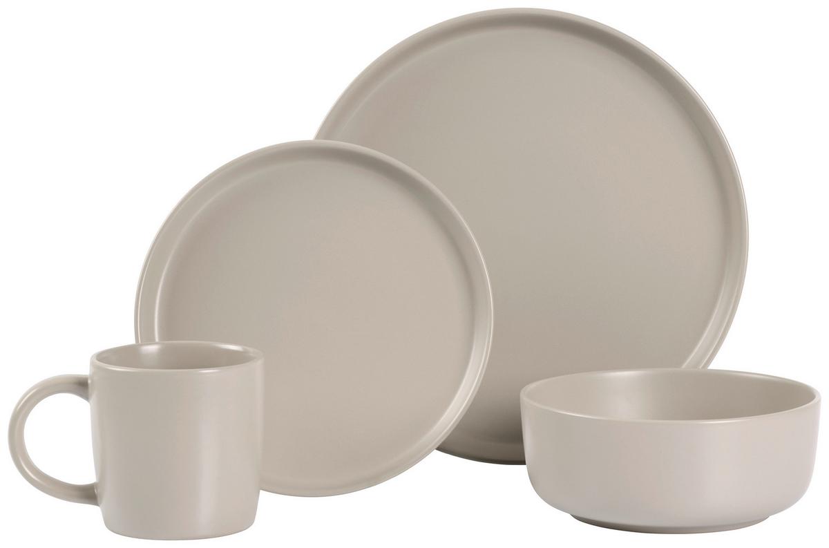 SERWIS OBIADOWO-ŚNIADANIOWY 21015 - taupe, Trend, ceramika - Novel