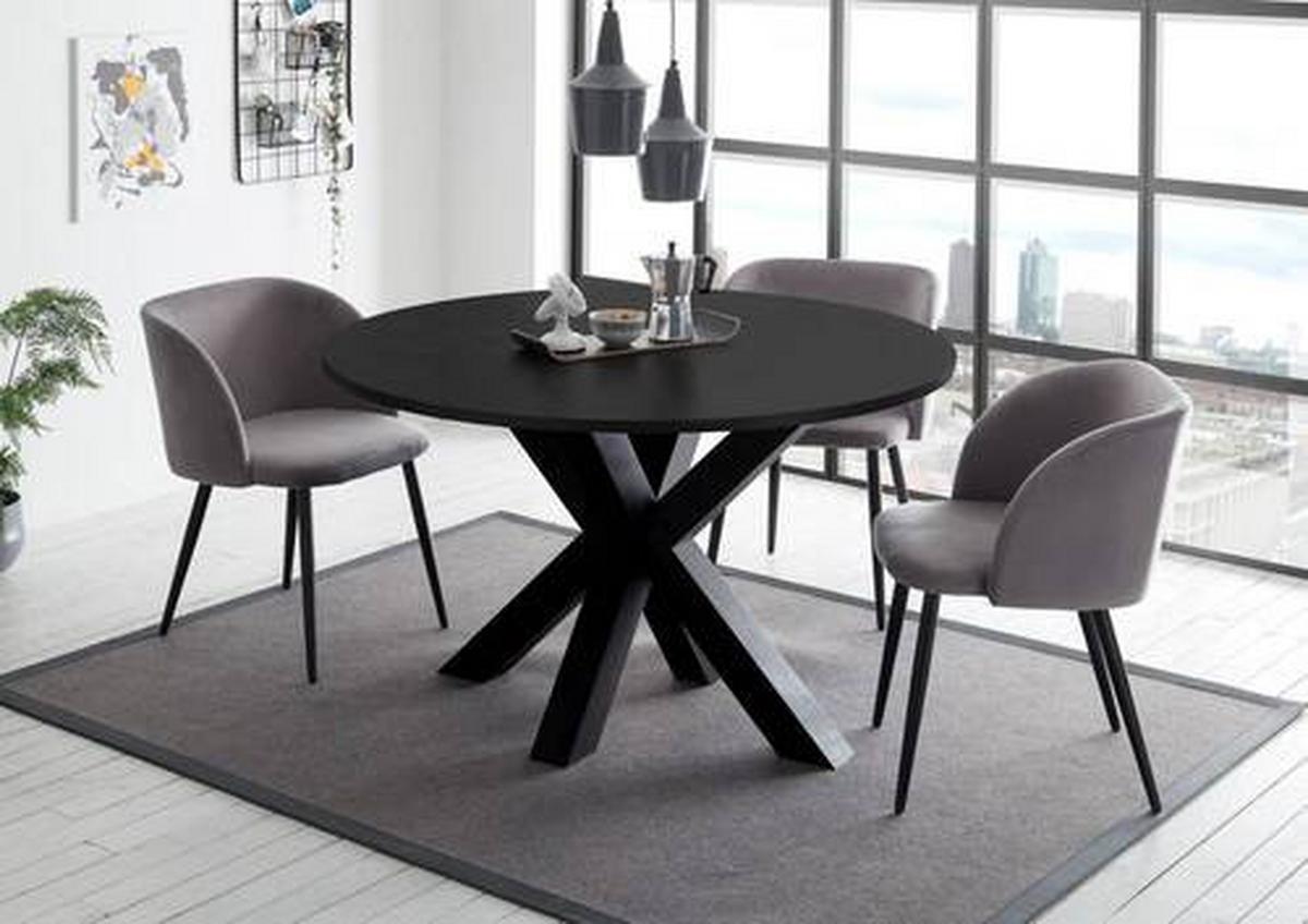 Ausziehtisch in Schwarz - Schwarz, MODERN, Holzwerkstoff (130-170/130/78cm) - ecoTree