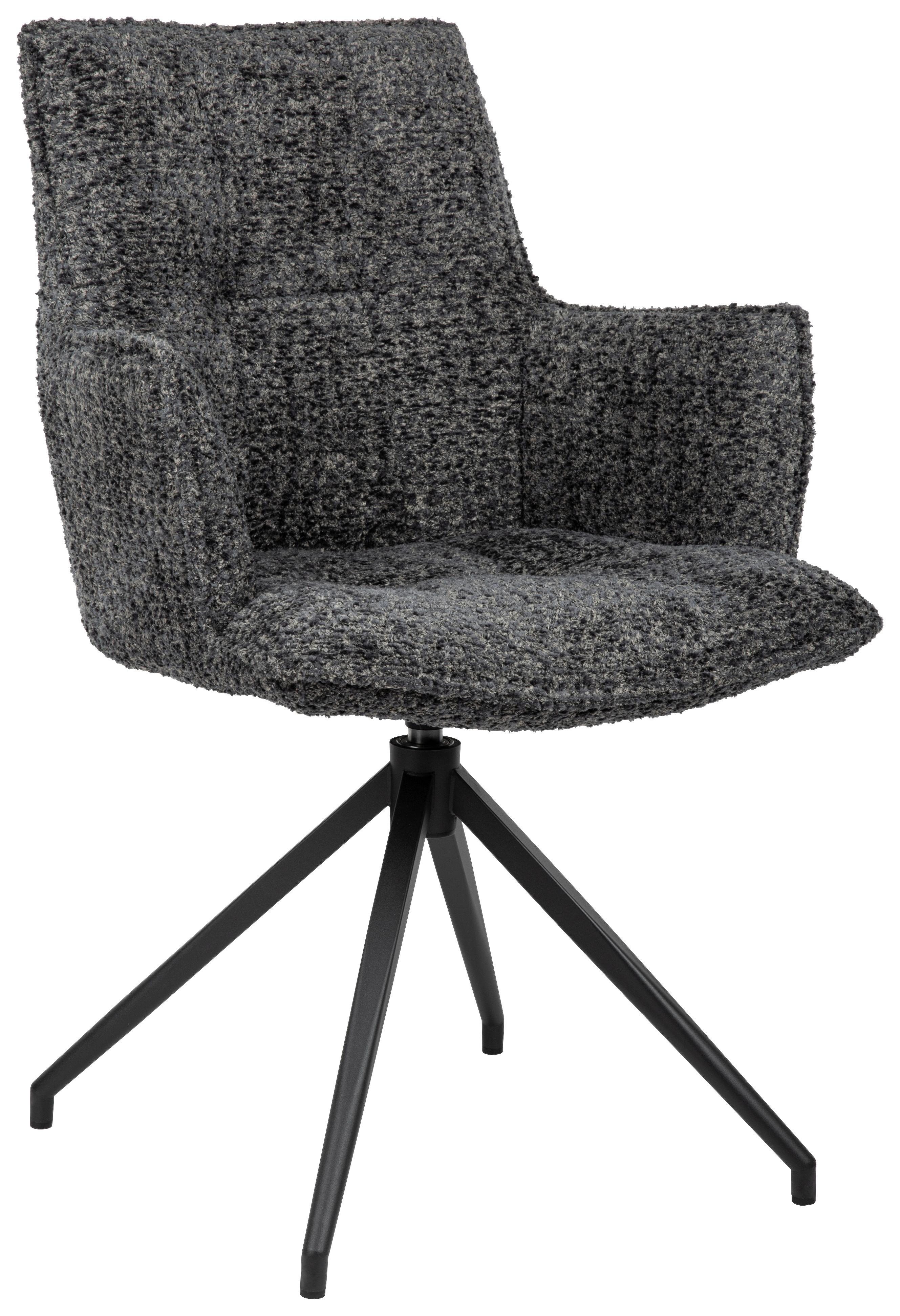 KRZESŁO Z PODŁOKIETNIKAMI OSAKA VENGA -EXKLUSIV- - ciemnoniebieski/czarny, Design, metal/tkanina (59/89,5/63cm) - Novel