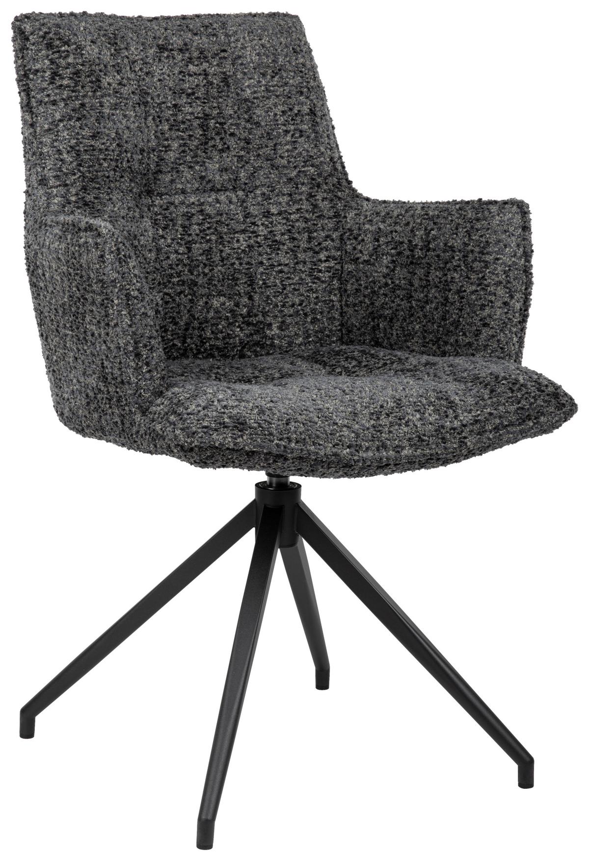 KRZESŁO Z PODŁOKIETNIKAMI OSAKA VENGA -EXKLUSIV- - ciemnoniebieski/czarny, Design, metal/tkanina (59/89,5/63cm) - Novel