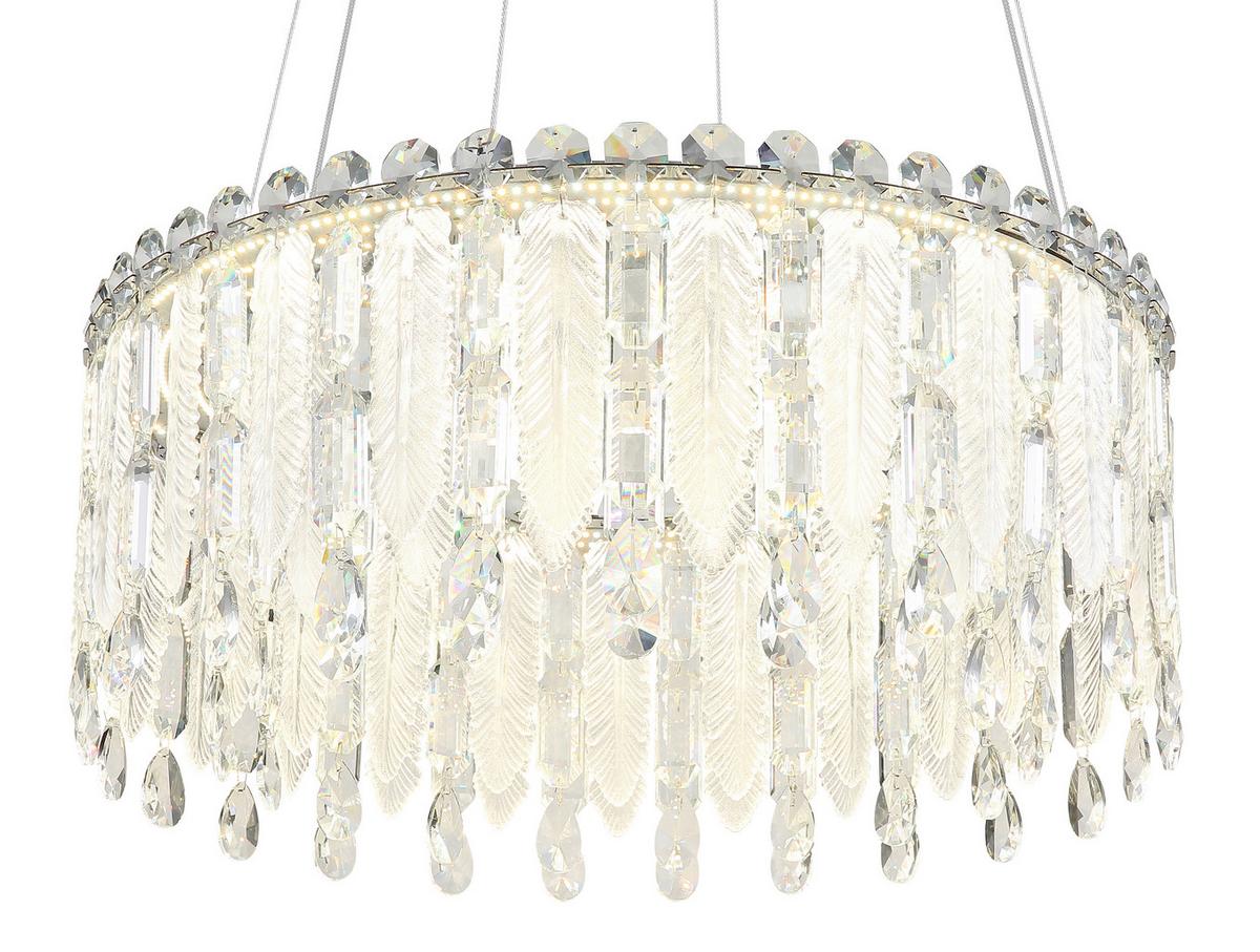 Led Függőlámpa 67176-58 Klunka - krómszínű/áttetsző, Design, üveg/textil (59,5/120cm)