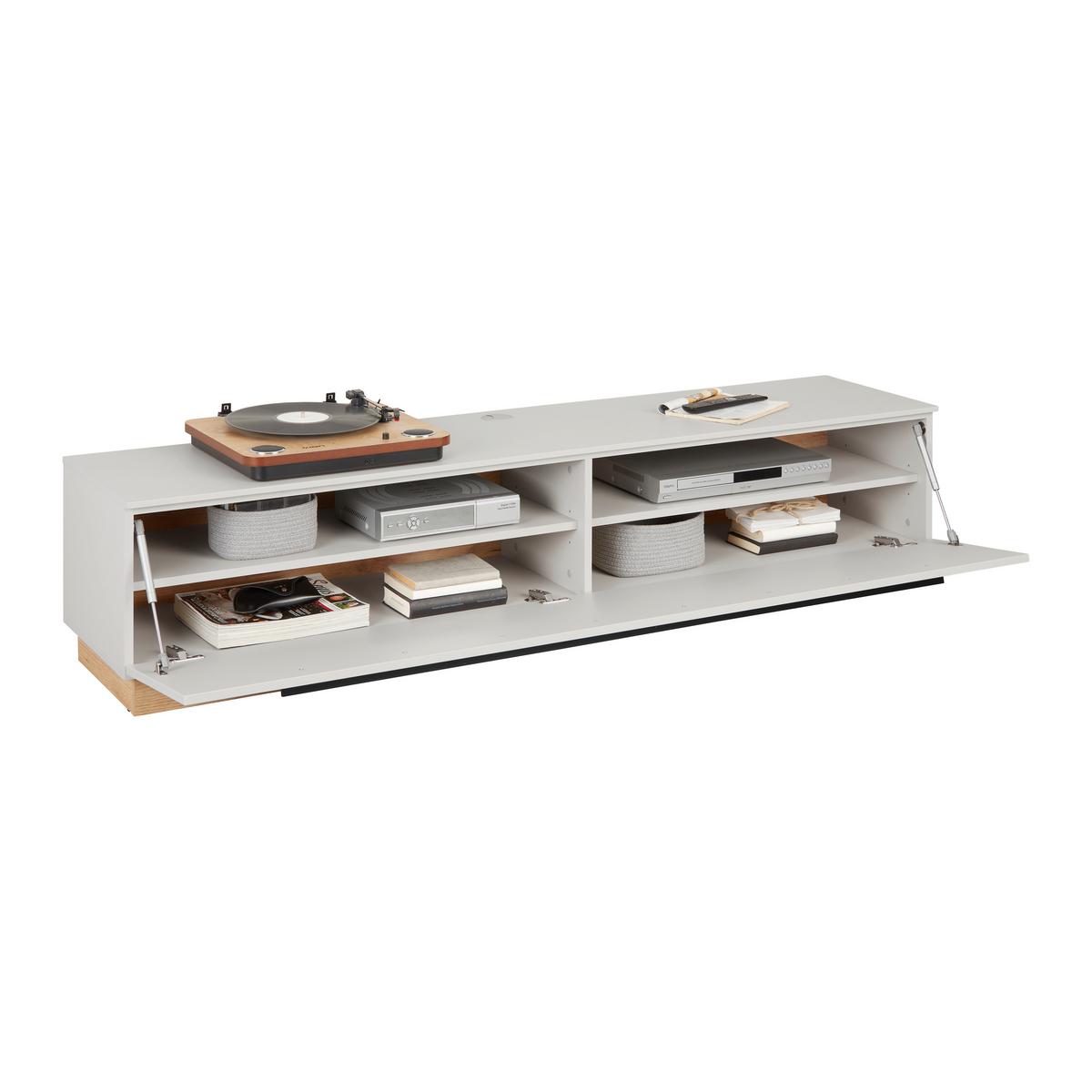 Comodă TV MATEO - cașmir/culoare lemn stejar, Modern, material pe bază de lemn (180/41/40cm) - Modern Living