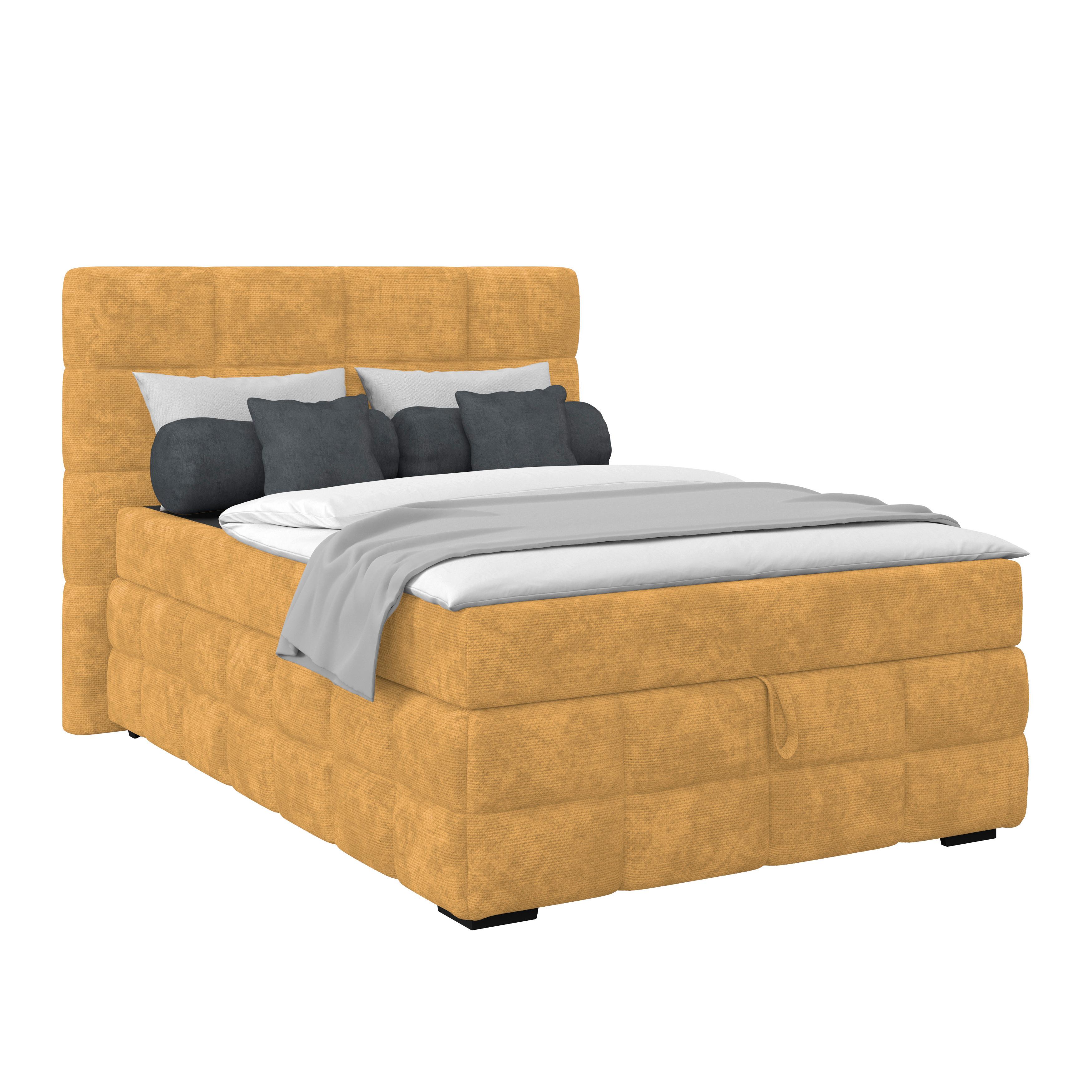 PAT BOX VEGA - auriu/verde, Trend, lemn/textil (140/200cm) - Modern Living