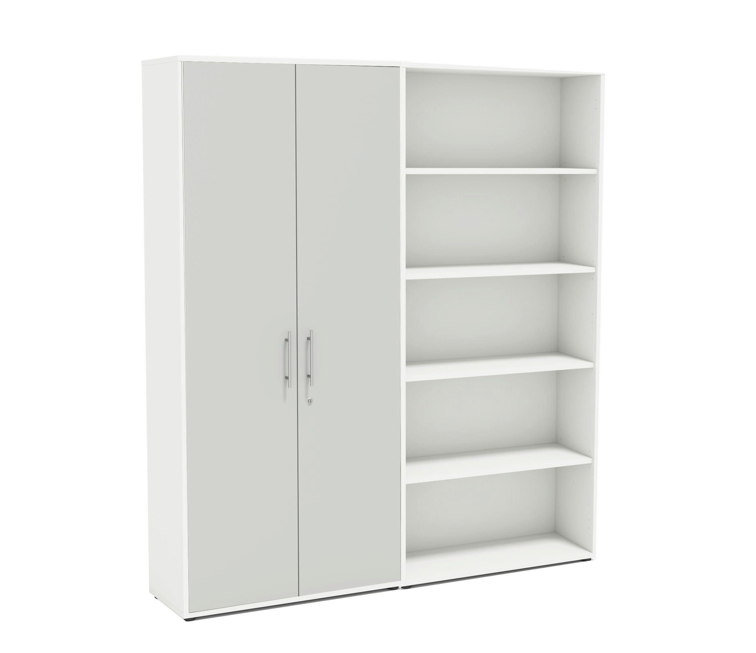 AKTENSCHRANK OFFICE EDITION - SW SET 1 HOCH - Hellgrau/Weiß, MODERN, Holzwerkstoff (168,8/185,6/33cm) - MID.YOU