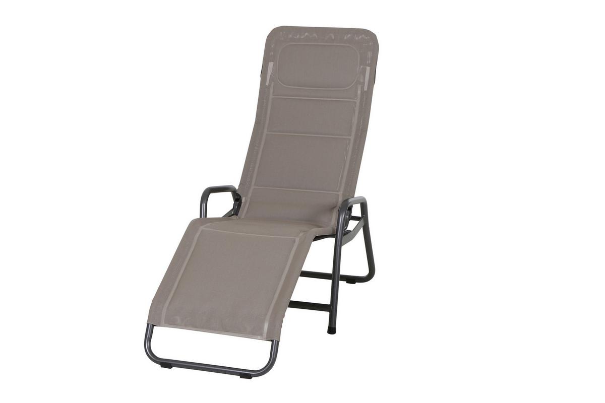 KIPPLIEGE J40975 - Taupe, KONVENTIONELL, Kunststoff/Metall (71/112/150cm) - Siena Garden