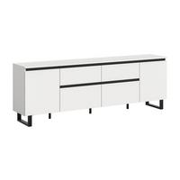 Nizka Omarica Tomasa, Bela, Črna - črna/bela, Design, kovina/leseni material (188/65/36cm) - Livetastic