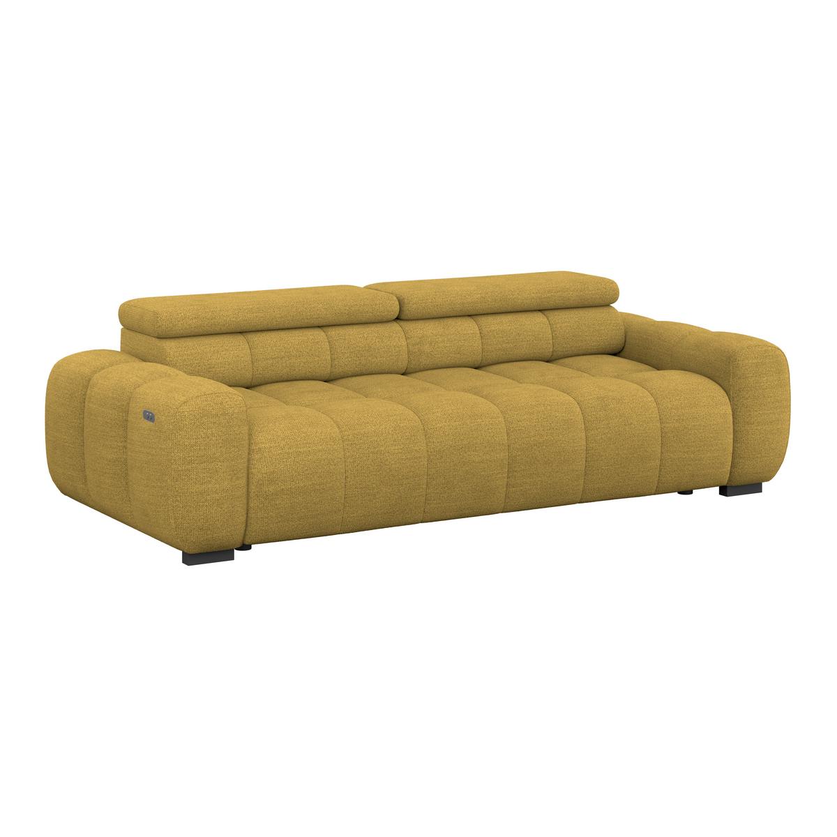 Velika Sofa Bull - boje senfa/crna, Trend, tekstil/plastika (248/77-97/108cm) - Luca Bessoni