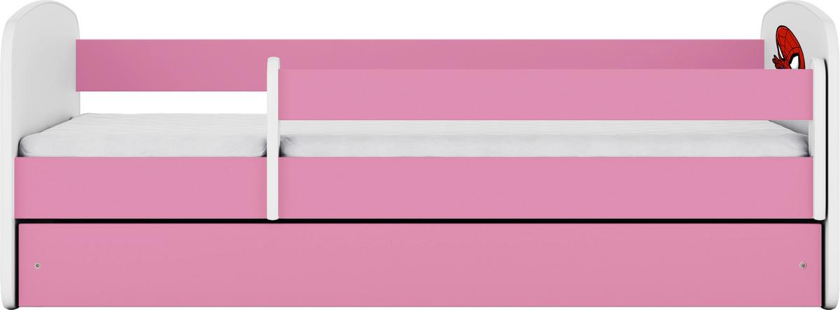 Otroška Postelja Babydreams, Bela, Roza, 80x160cm - pink/bela, Moderno, tekstil/leseni material (80/160cm) - MID.YOU