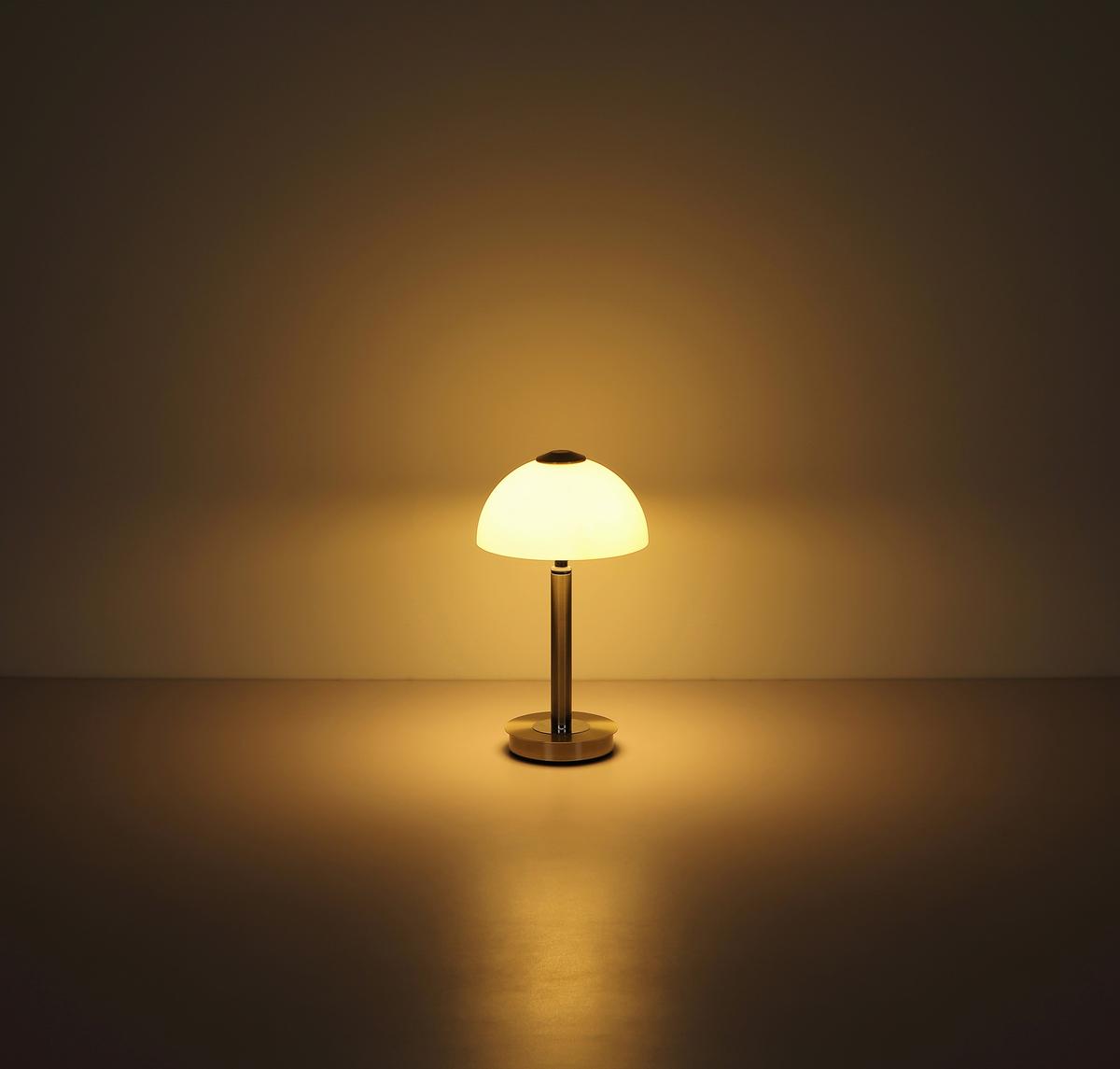 LED-TISCHLEUCHTE 21953N ULDIN - Chromfarben/Weiss, Basics, Glas/Kunststoff (25/45cm) - Globo