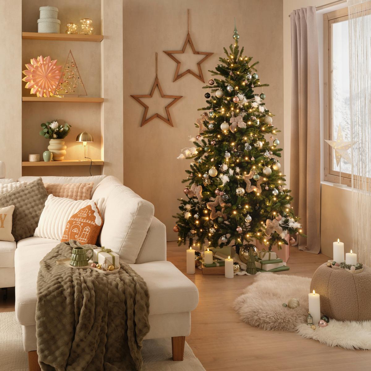 Weihnachtsbaum Geneva Grün ca. 210cm - Grün, KONVENTIONELL, Kunststoff/Metall (126/210cm) - Mömax