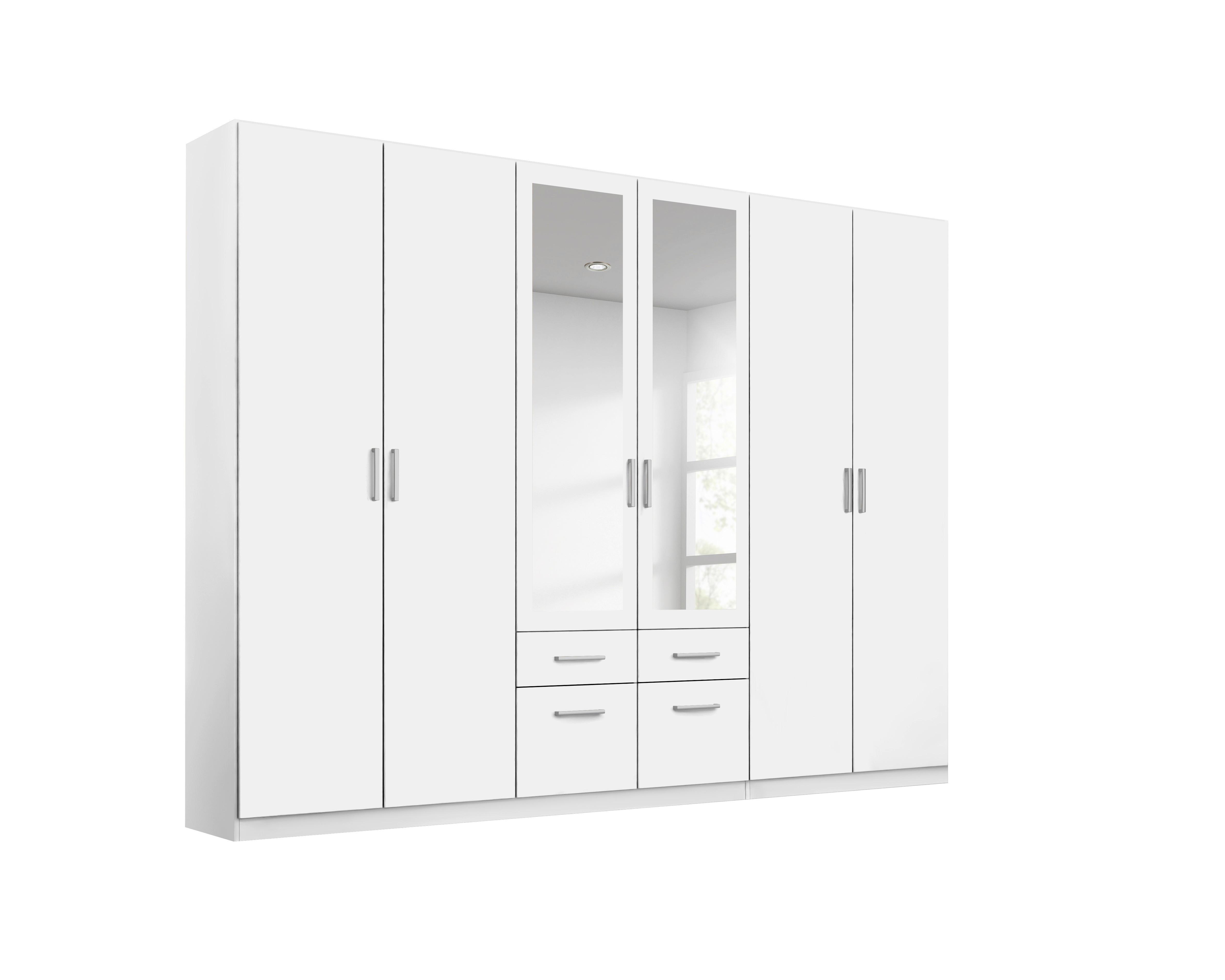 Drehtürenschrank Bingen Weiß - Alufarben/Weiß, MODERN, Holzwerkstoff/Kunststoff (271/229/54cm) - Rauch Möbel