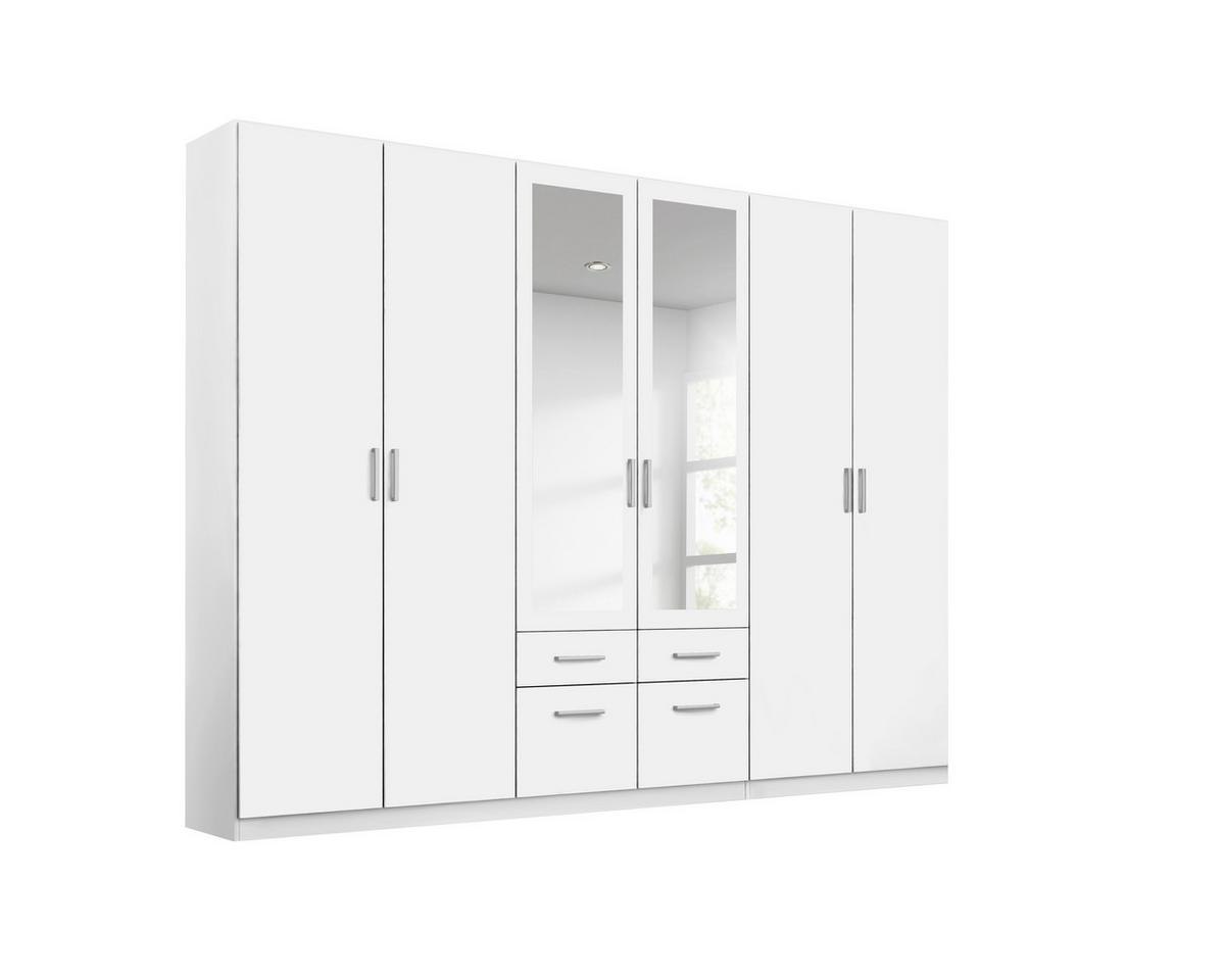 Drehtürenschrank Bingen Weiß - Alufarben/Weiß, MODERN, Holzwerkstoff/Kunststoff (271/229/54cm) - Rauch Möbel