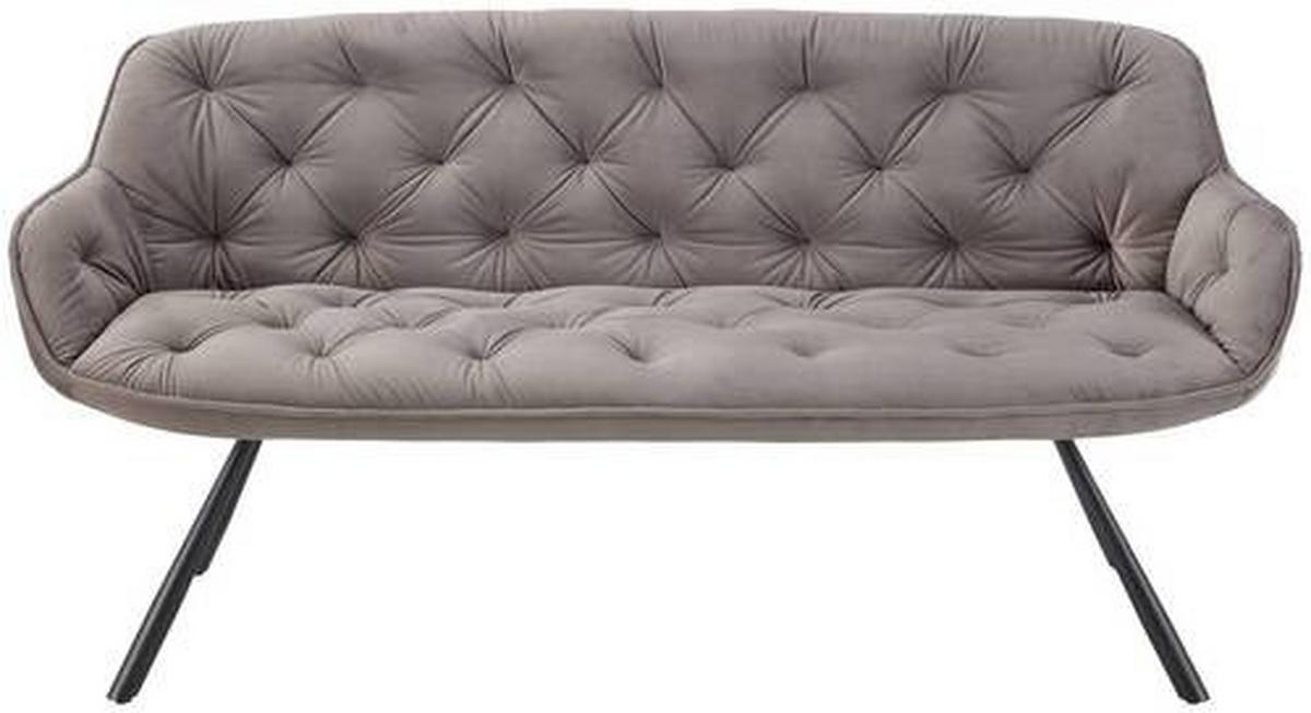 Klupa Eileen - siva/crna, Moderno, metal/tekstil (171/88/65cm) - Premium Living