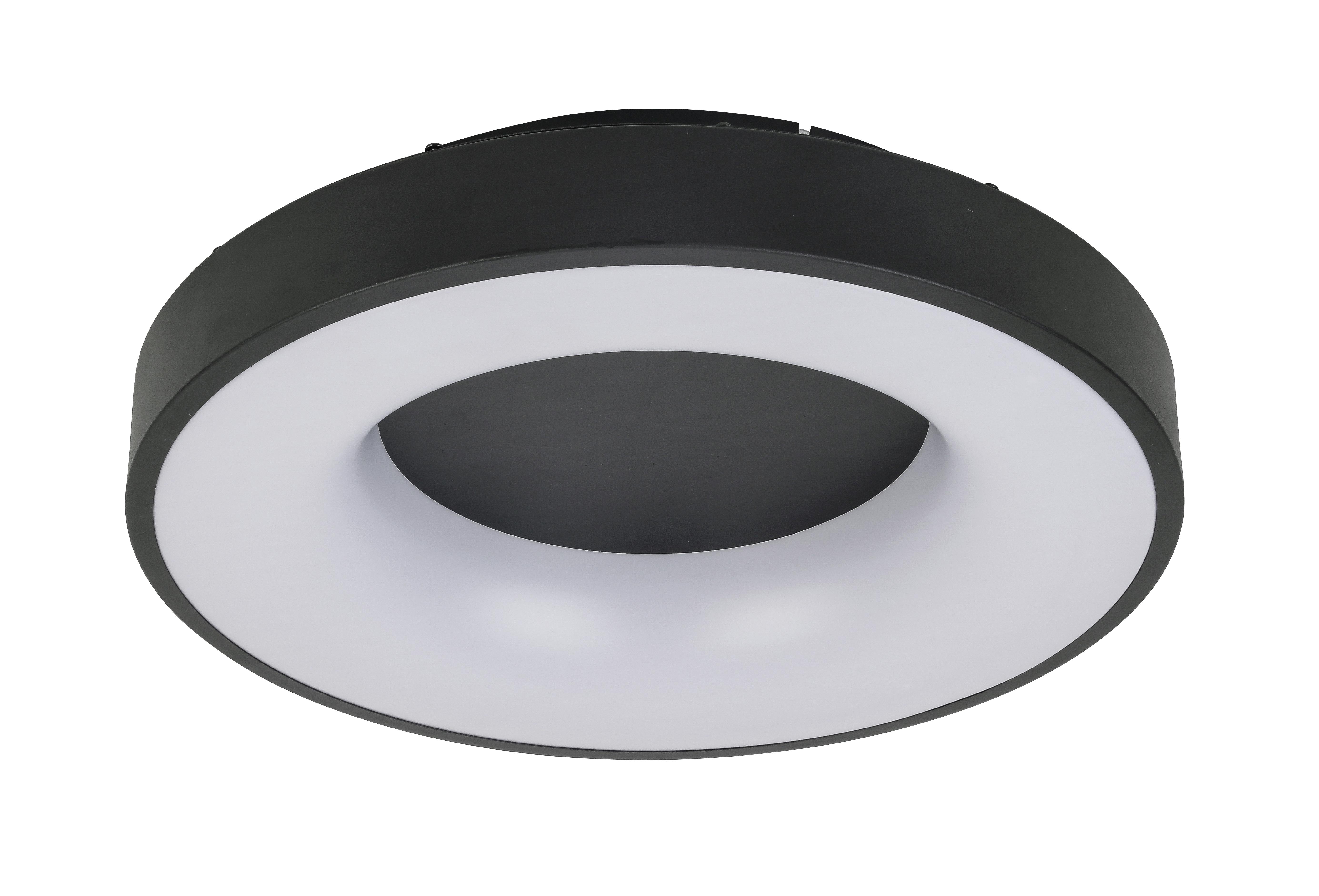 LED Mennyezeti Lámpa Elija - Fekete, modern, Műanyag/Fém (40cm) - Modern Living