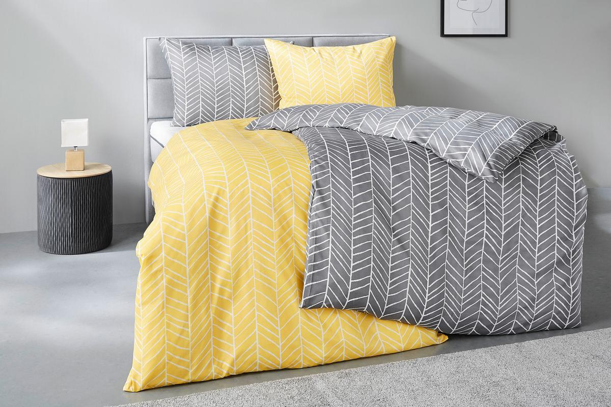 Ágyneműhuzat-garnitúra Marble - sárga, Konventionell, textil (140/200cm) - Modern Living