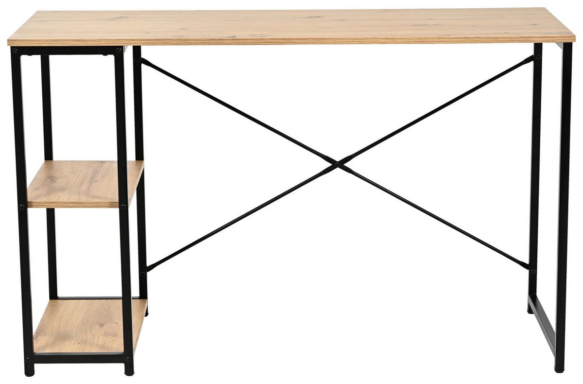 Masă de scris ROBERT - stejar Artisan/negru, Modern, metal/material pe bază de lemn (120/75/46cm) - Modern Living