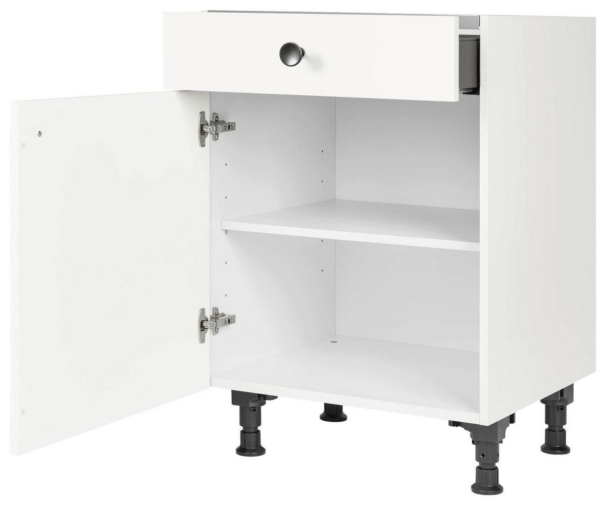 Kochfeldumbauschrank Cascada Weiß - Schwarz/Weiß, MODERN, Holzwerkstoff/Metall (60/87/56cm) - Nobilia