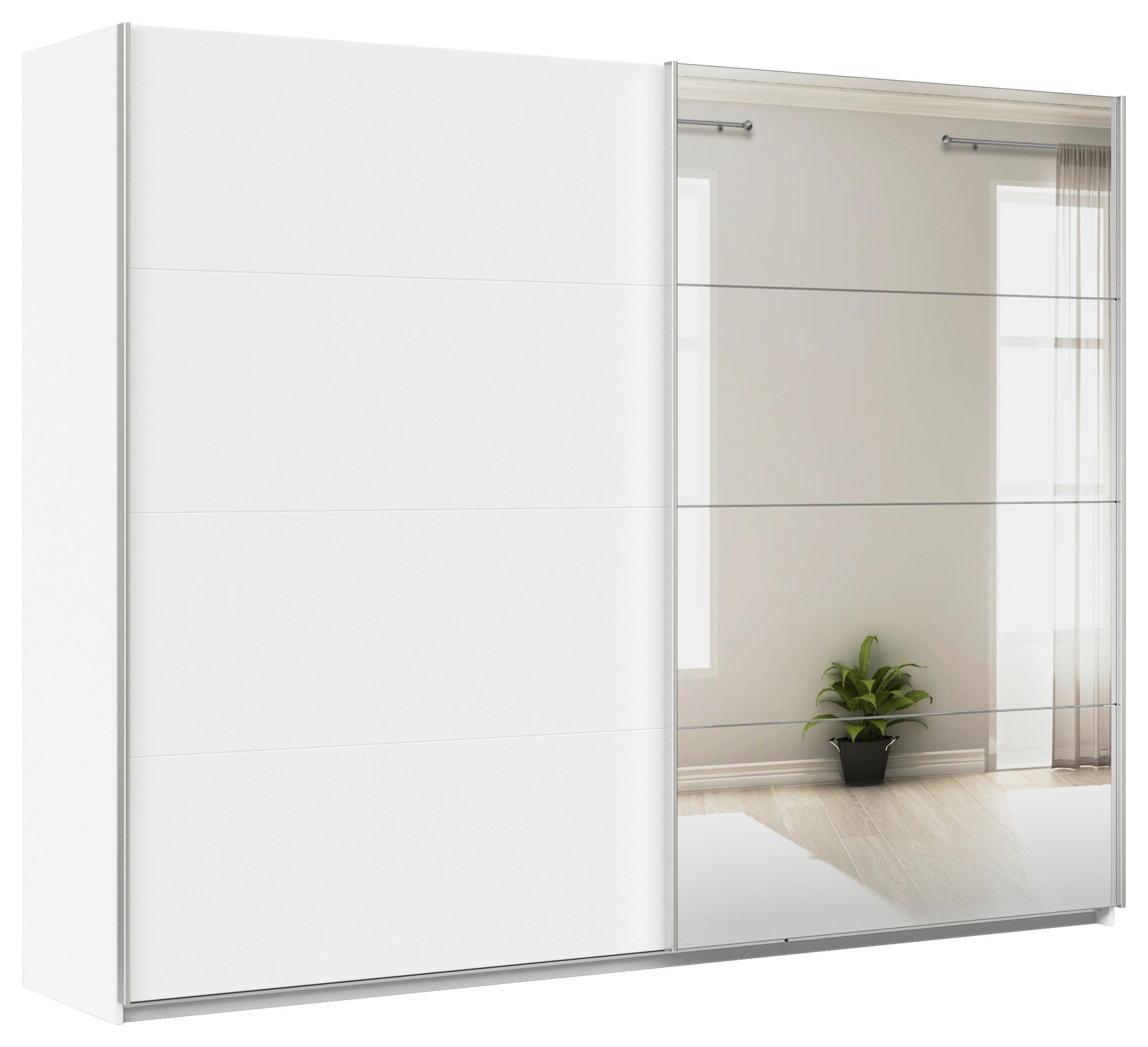 Ormar S Kliznim Vratima Feldkirch - bijela/srebrne boje, Moderno, drvni materijal/metal (271/210/62cm) - Modern Living