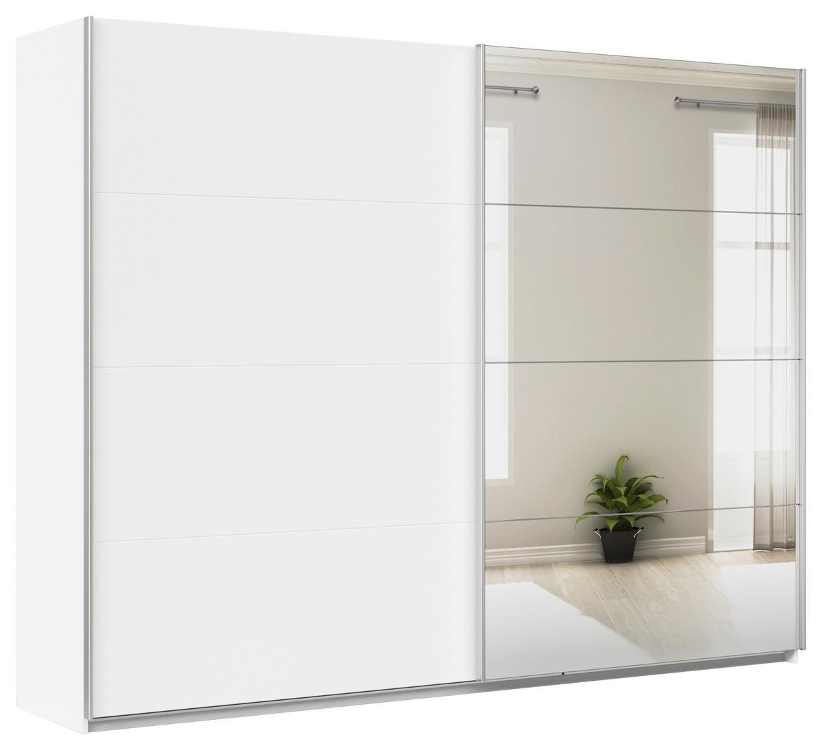 Ormar S Kliznim Vratima Feldkirch - bijela/srebrne boje, Moderno, drvni materijal/metal (271/210/62cm) - Modern Living