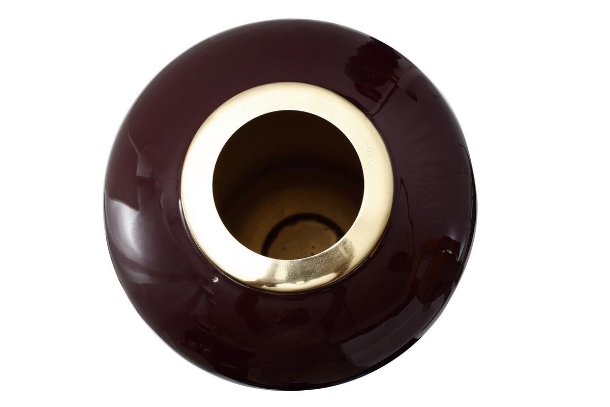 Bodenvase Art Deco Goldfarben/Beere - Beere/Goldfarben, Trend, Metall (30/81cm) - Kayoom