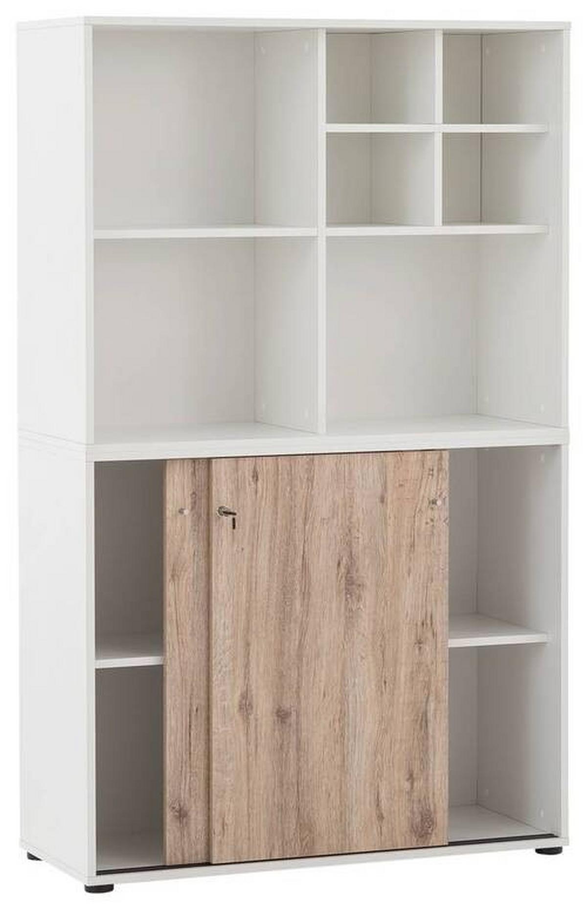 Aktenschrank Set U1000R Weiß/Wildeiche - Wildeiche/Weiß, MODERN, Holzwerkstoff (100,1/167,2/41cm) - MID.YOU