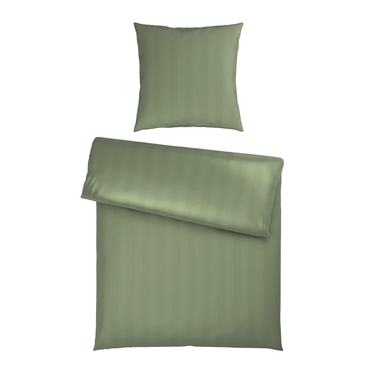 Bettwäsche Xenia Streif Hellgrün ca. 135x200cm - Hellgrün, MODERN, Textil (135/200cm) - Premium Living