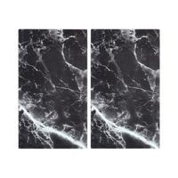 Herdabdeckplatte Marble Schwarz, 2-teilig - Schwarz, KONVENTIONELL, Glas (30/52cm) - Mömax
