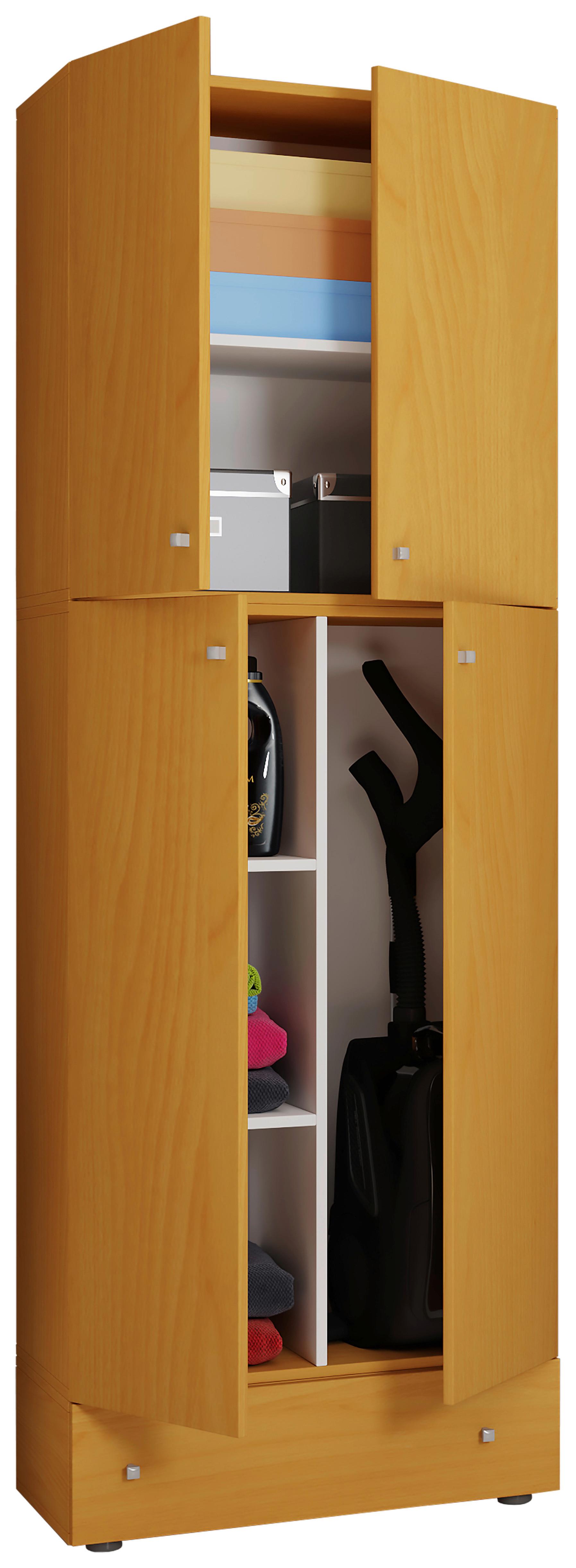 Večnamenska Omara Lona Xxl, Bukev - siva/črna, Moderno, umetna masa/leseni material (70/200/39cm) - MID.YOU