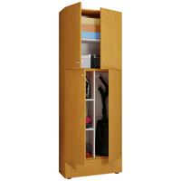 Mehrzweckschrank Lona XXL Buche Dekor ca. 70x200x39 cm - Buchefarben/Schwarz, MODERN, Holzwerkstoff/Kunststoff (70/200/39cm) - MID.YOU