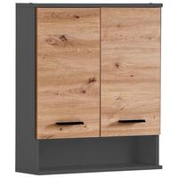 Viseča Omara Palermo, Antracit, Barva Hrasta - črna/antracit, Konvencionalno, kovina/leseni material (60/70,8/20,5cm) - Stylife