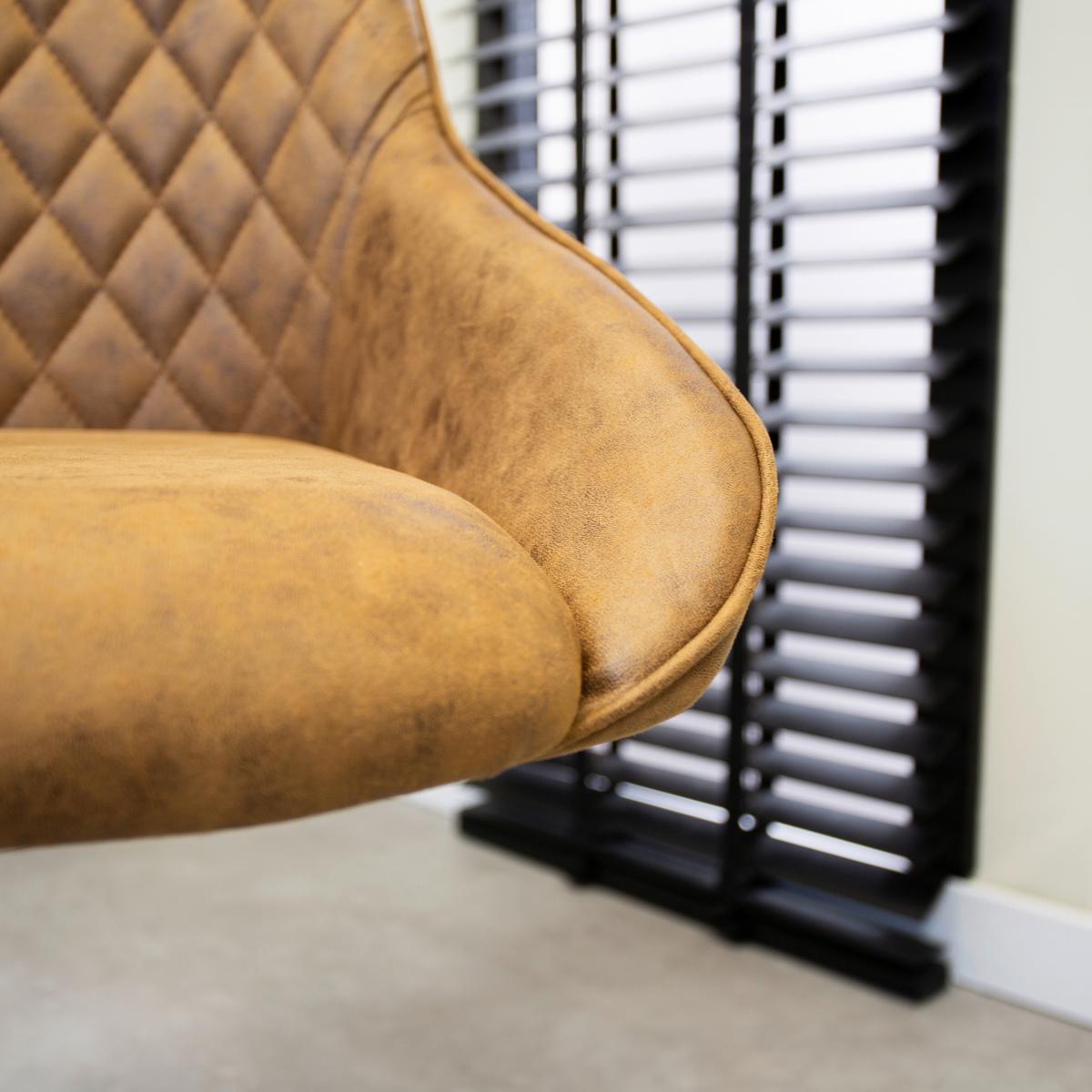 Drehstuhl Kayne ca. 60x84 cm Cognac - Cognac/Schwarz, KONVENTIONELL, Textil/Metall (60/84/64,5cm) - MID.YOU