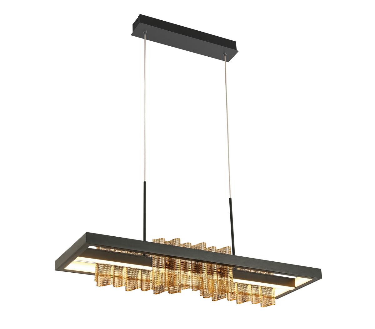 LED-Hängeleuchte Neiml in Schwarz/Gold max. 40 Watt - Goldfarben/Schwarz, MODERN, Kunststoff/Metall (75/25/120cm) - Premium Living