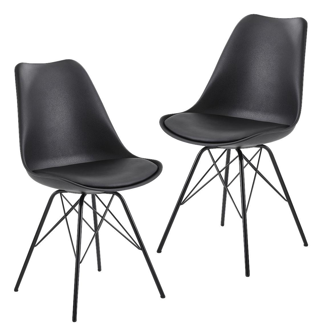 Set Stolov Esszimmerstuhl - črna, Moderno, kovina/tekstil (48/86/58cm) - MID.YOU