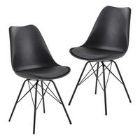 Set Stolov Esszimmerstuhl - črna, Moderno, kovina/tekstil (48/86/58cm) - MID.YOU