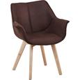 Stuhl in Braun/naturfarben - Braun/Naturfarben, LIFESTYLE, Holz/Textil (64/81/78cm) - ZANDIARA