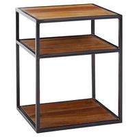 Majhna Nočna Omarica Wohnling - črna/barve indijskega rožnega lesa, Moderno, kovina/les (40/50/35cm) - MID.YOU