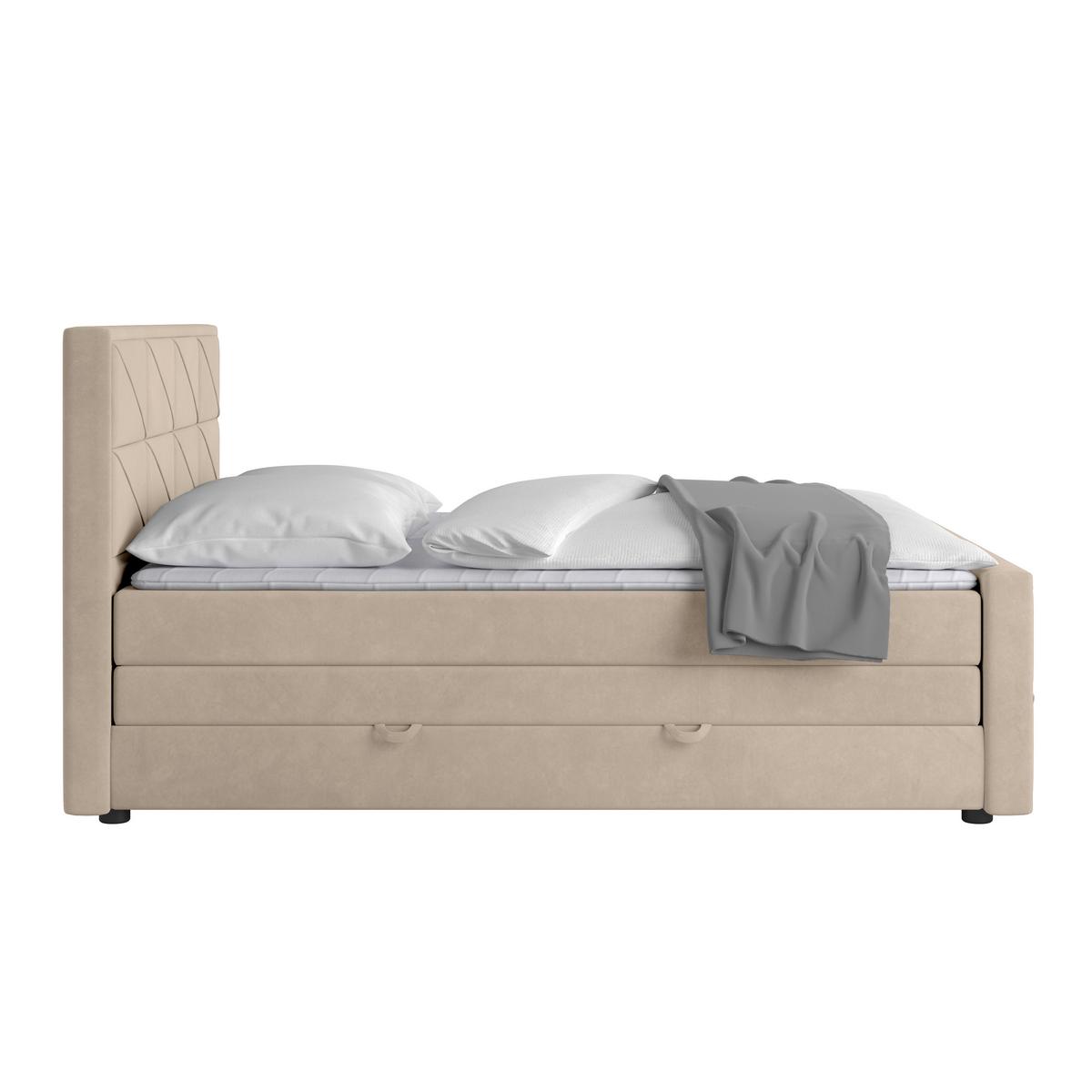 Boxspringbett Helsinki ca. 180x200 cm Beige - Beige, MODERN, Holz/Kunststoff (180/200cm) - MID.YOU