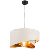 LAMPA WISZĄCA PAULA - biały/kolor złoty, Trend, metal/tkanina (45/130cm) - Novel