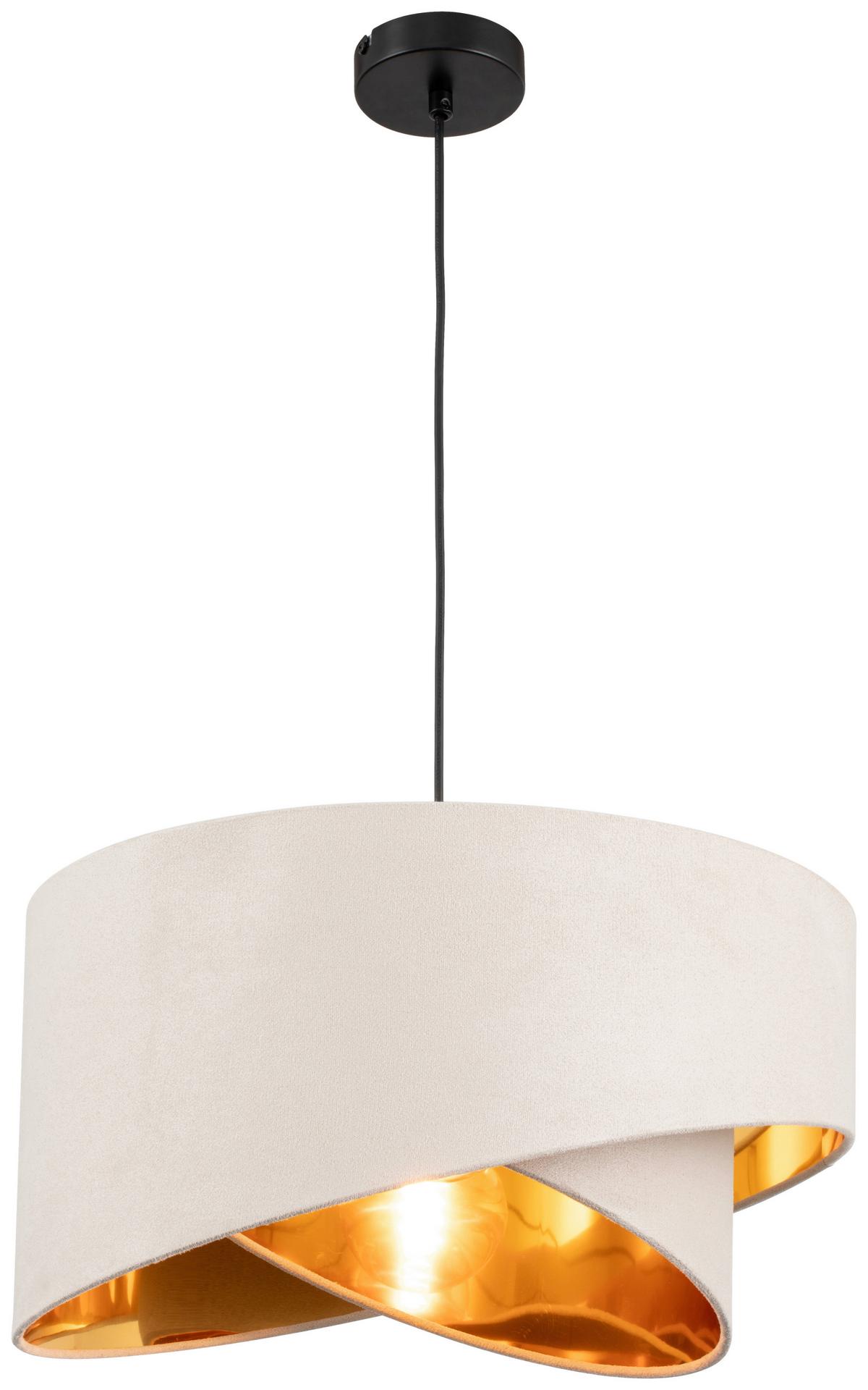 LAMPA WISZĄCA PAULA - biały/kolor złoty, Trend, metal/tkanina (45/130cm) - Novel