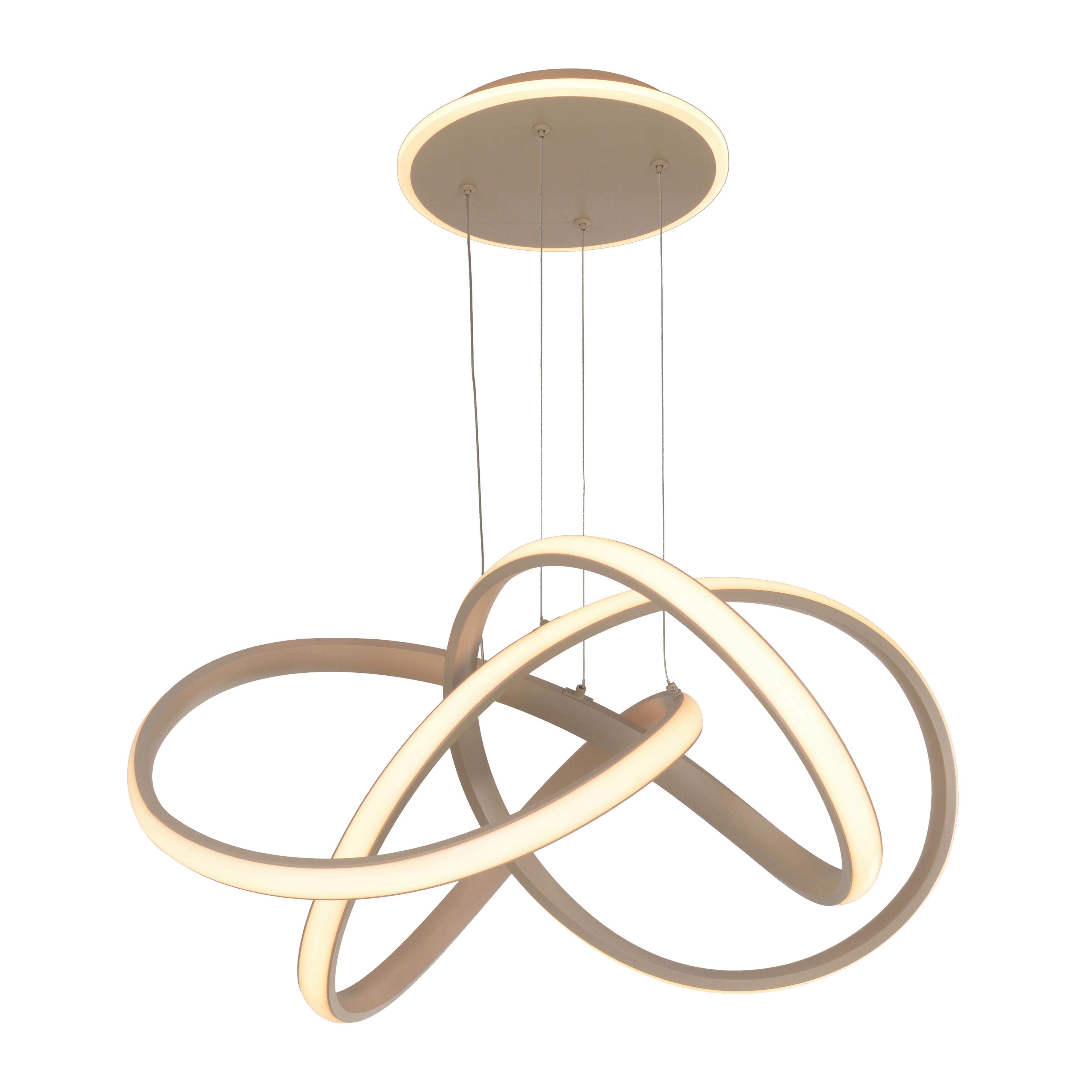 LAMPA WISZĄCA LED 6064-113 BANDOL - kolor piaskowy, Design, metal (64/150cm)