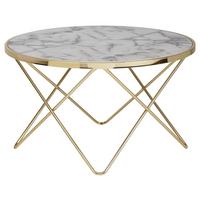 Klubska Miza Wl5.998 - zlate barve/bela, Design, kovina/leseni material (85/85cm) - MID.YOU