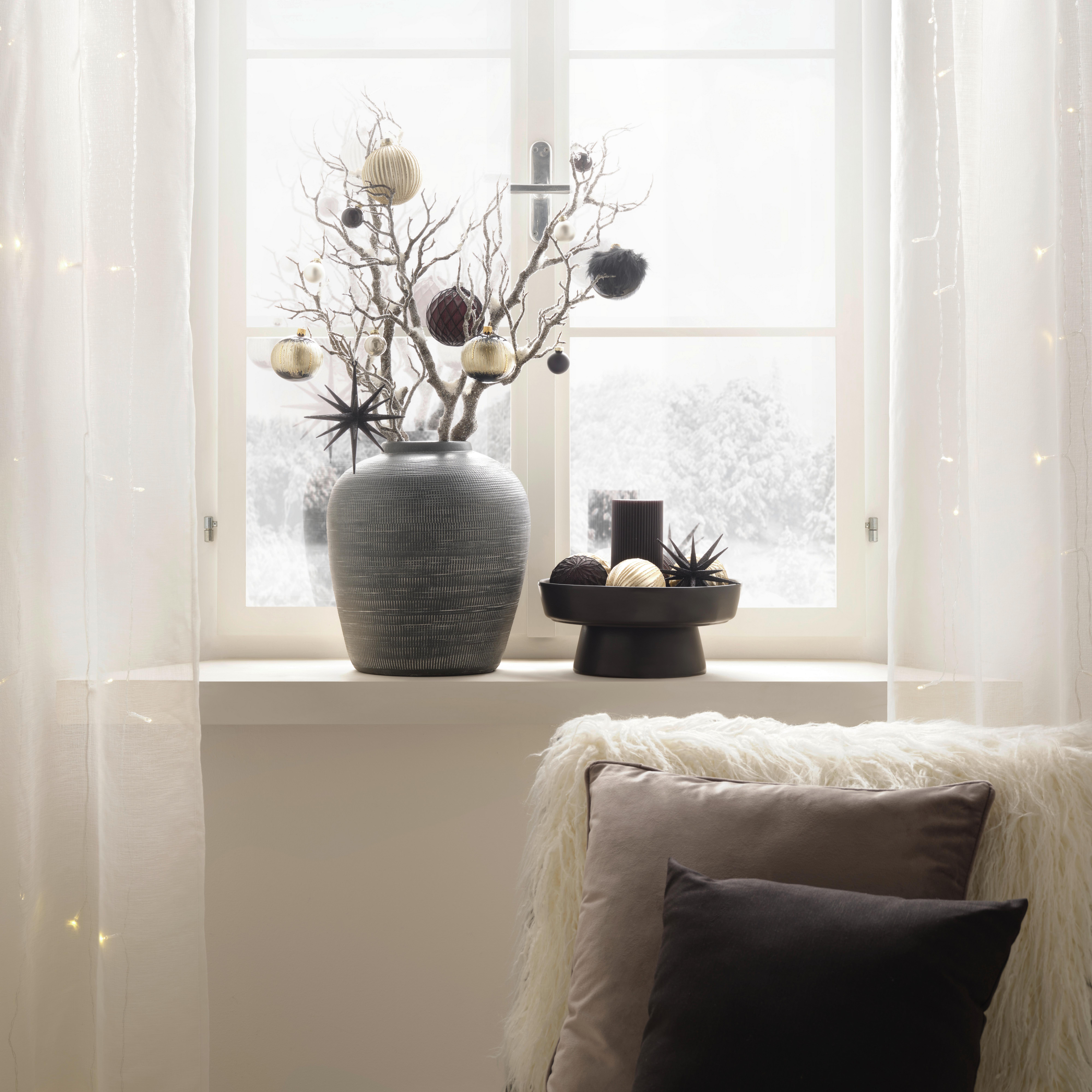 Decorațiune de agățat TOVE I -PAZ- - argintiu/auriu, Basics, plastic (15/15cm) - Modern Living