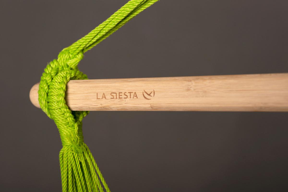 Hängesessel Comfort Hammock Echtholz Gelb/Grün - Gelb/Hellgrün, KONVENTIONELL, Holz/Textil (110/160/180cm) - La Siesta